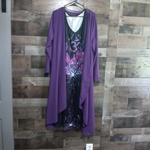 Purple and Black Women's Dress